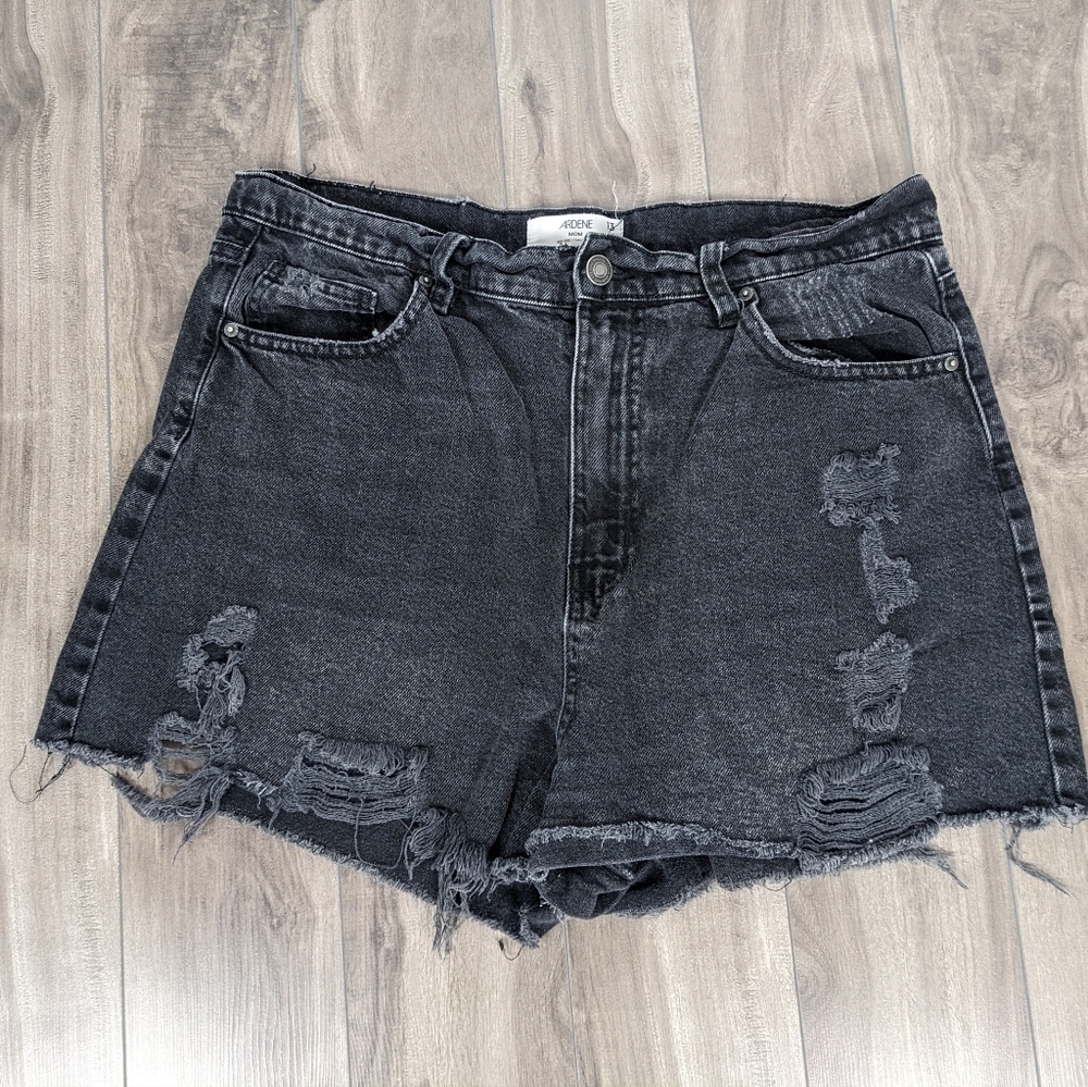 Ardene Mom Shorts Size 13 Black Jean Shorts